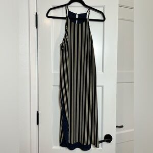 Lush Striped Layered Halter Dress (Small)